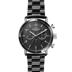 Shinola The Canfield Sport Chrono Black Ceramic Watch, Matte Black Dial, 40mm - S0120224030