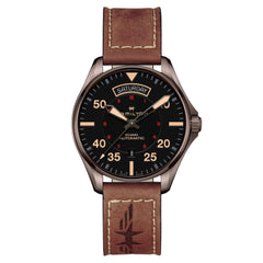 Hamilton Men's Swiss Automatic Khaki Pilot Brown Leather Strap Watch 42mm H64605531