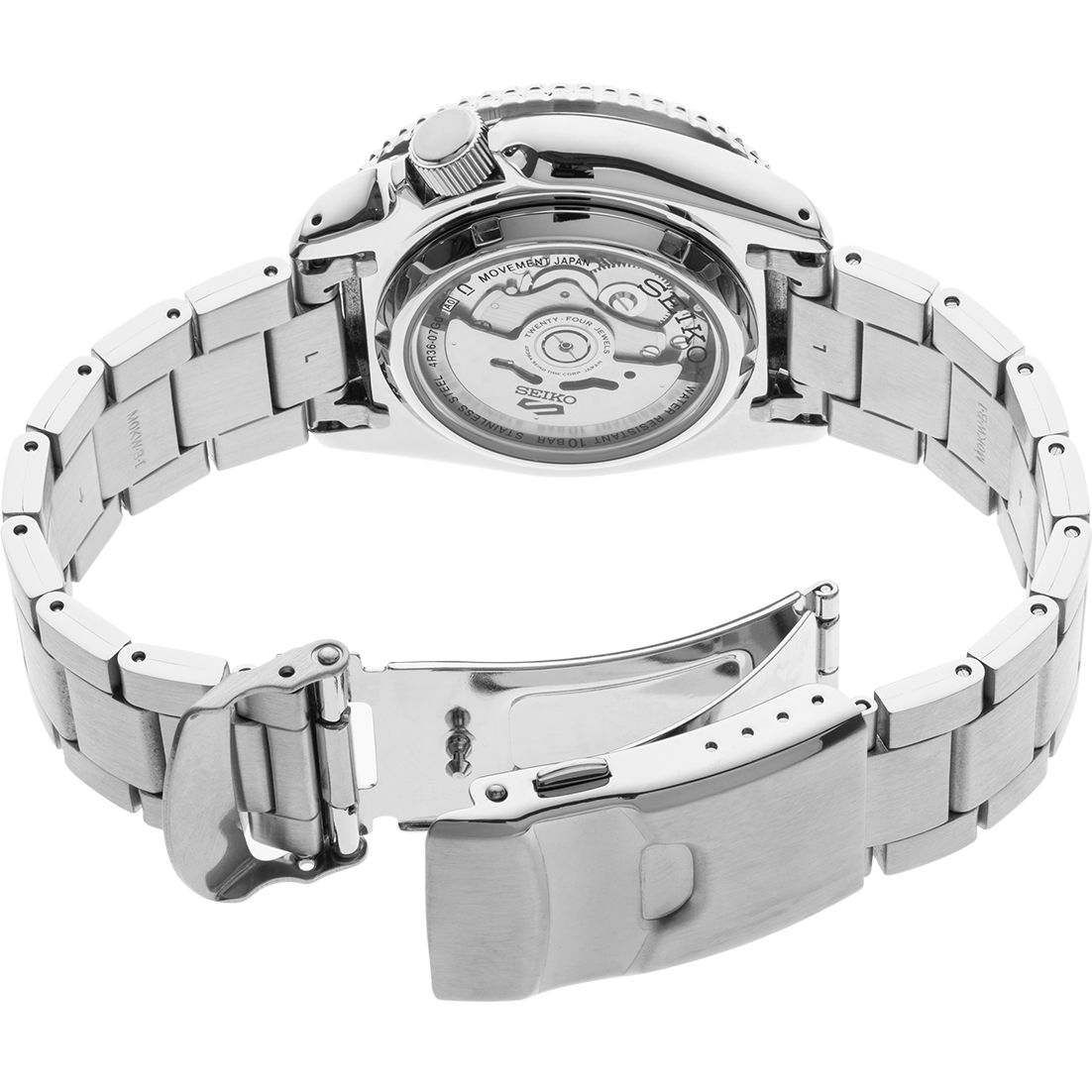 Seiko Men's Automatic 5 Sports Stainless Steel Bracelet Watch 43mm SRPD55