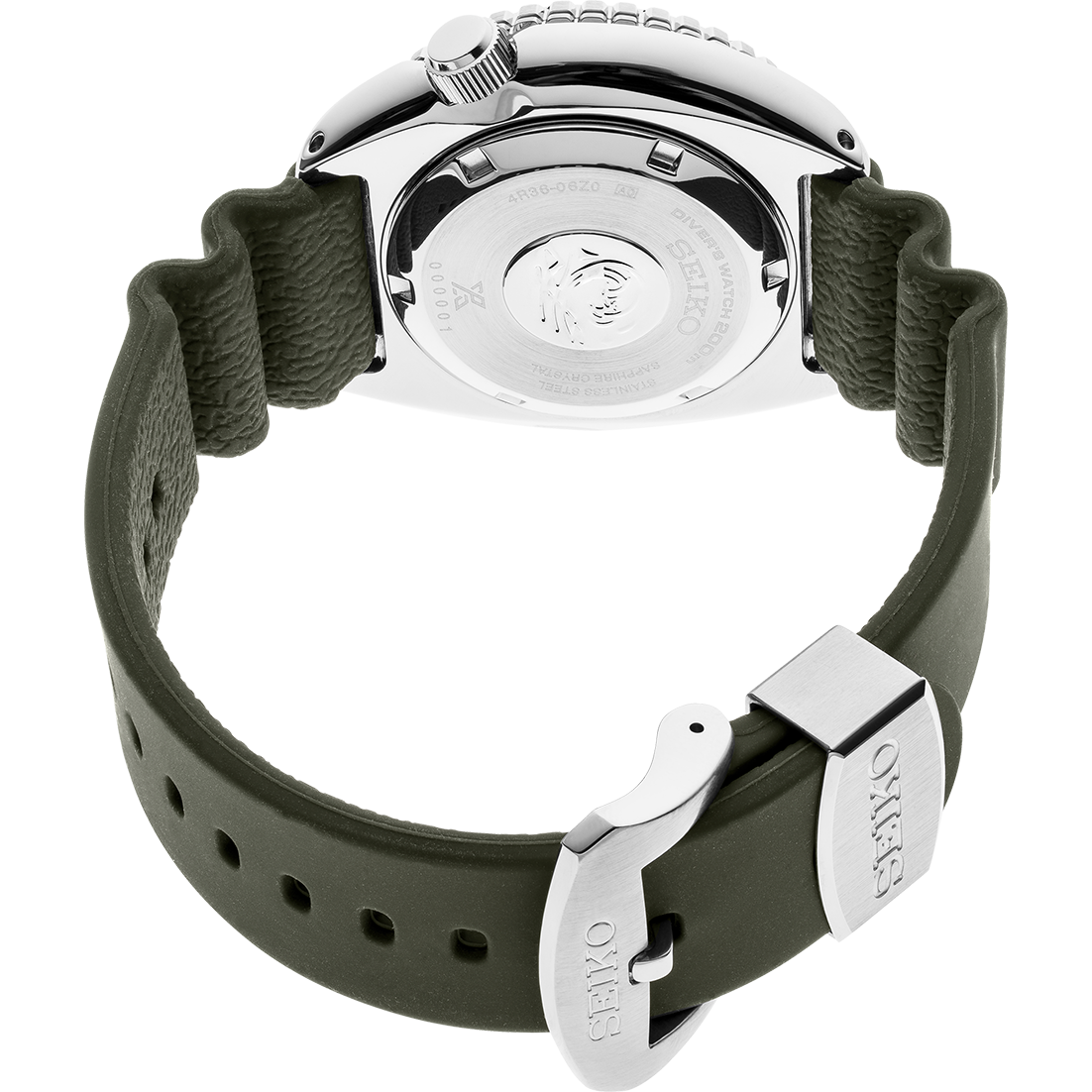 Seiko Men's Automatic Prospex King Turtle Green Silicone Strap Watch 45mm - a Special Edition SRPE05