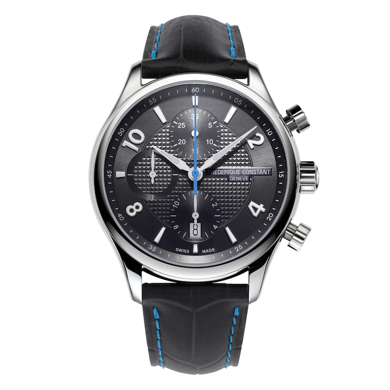 Men's Frederique Constant Limited Edition Runabout RHS Chronograph Automatic Blue Leather Strap Watch FC-392RMG5B6