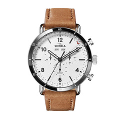 Men's Shinola The Canfield Sport Black Leather Strap Watch S0120141501