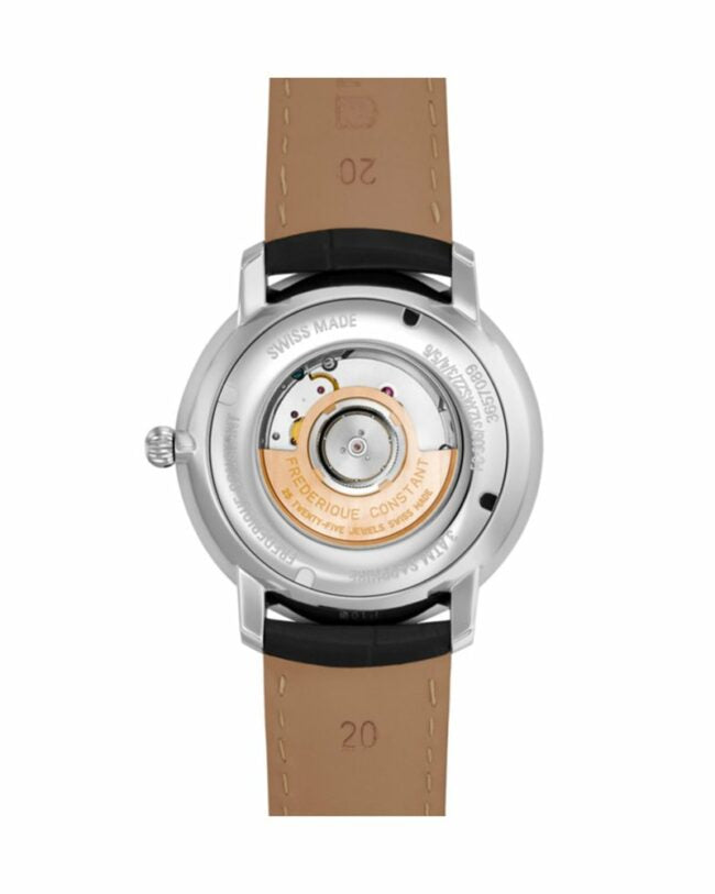 Frederique Constant Slimline Heart Beat Automatic Brown Leather Strap Watch | 40mm FC-312N4S6