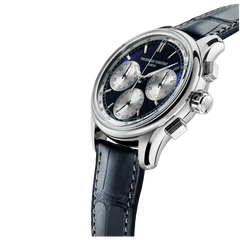 Men's Frederique Constant Flyback Chronograph Manufacture Blue Leather Strap Watch FC-760NS4H6