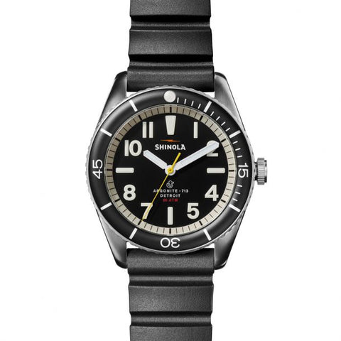 Men's Shinola The Duck Black Rubber Strap Watch S0120211229
