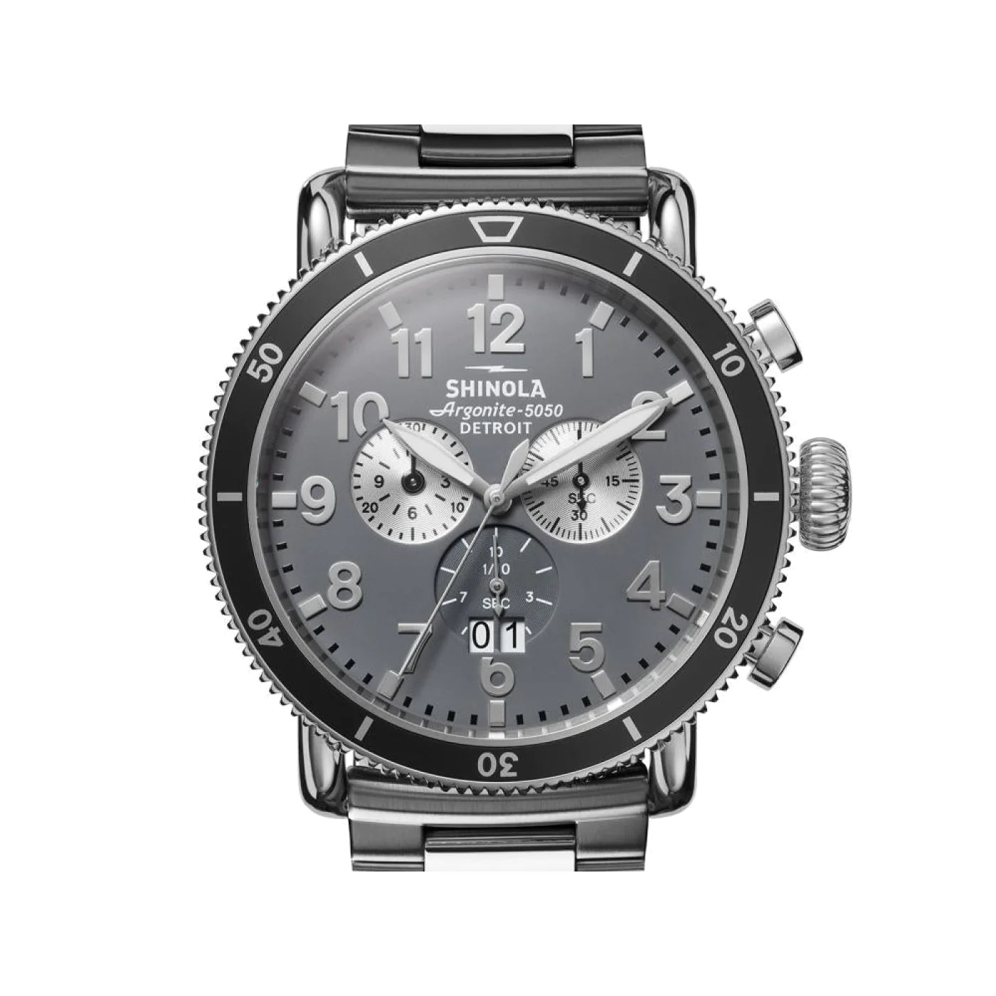 Men's Shinola The Runwell Sport Chrono Stainless Steel Bracelet Watch | 48mm  S0120121780
