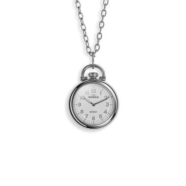 Shinola Runwell Stainless Steel Watch Pendant Necklace | 24mm | S0120256028