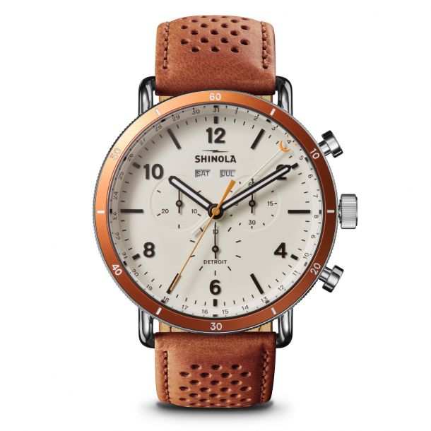 Shinola The Canfield Sport Brown Leather Strap Watch | 45mm | S0120250986