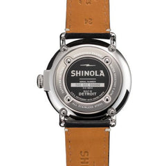 Shinola The Runwell Black Dial Black Leather Strap Watch, 47mm