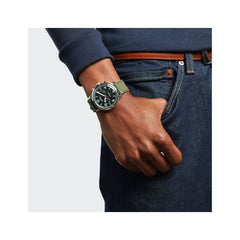 Shinola The Traveler Chronograph Black Dial Canvas Strap Watch | 42mm | S0120245782