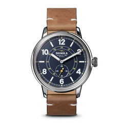 Shinola The Traveler Subsecond Blue Dial and Brown Leather Strap Watch | 42mm | S0120247328