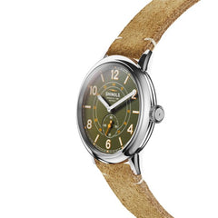 Shinola The Traveler Subsecond Green Dial and Brown Leather Strap Watch | 42mm | S0120247329